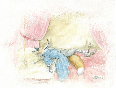 He went straight to bed without undressing and fell asleep