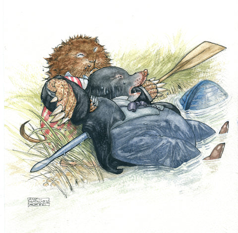 Propelled the helpless animal to shore  - The Wind in the Willows - Angel Dominguez