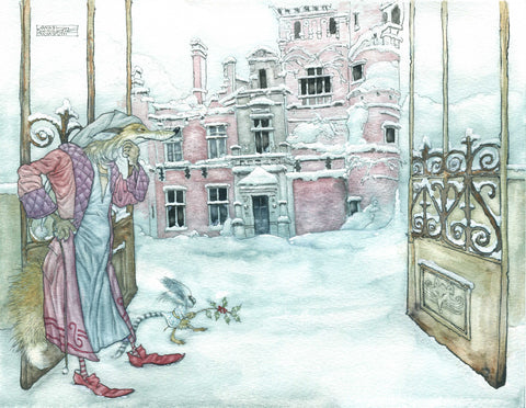 Soon approached a mansion of dull red brick