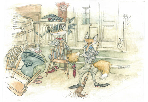 The floor was swept and watered