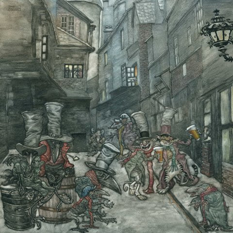 They left the busy scene and went into and obscure part of the town