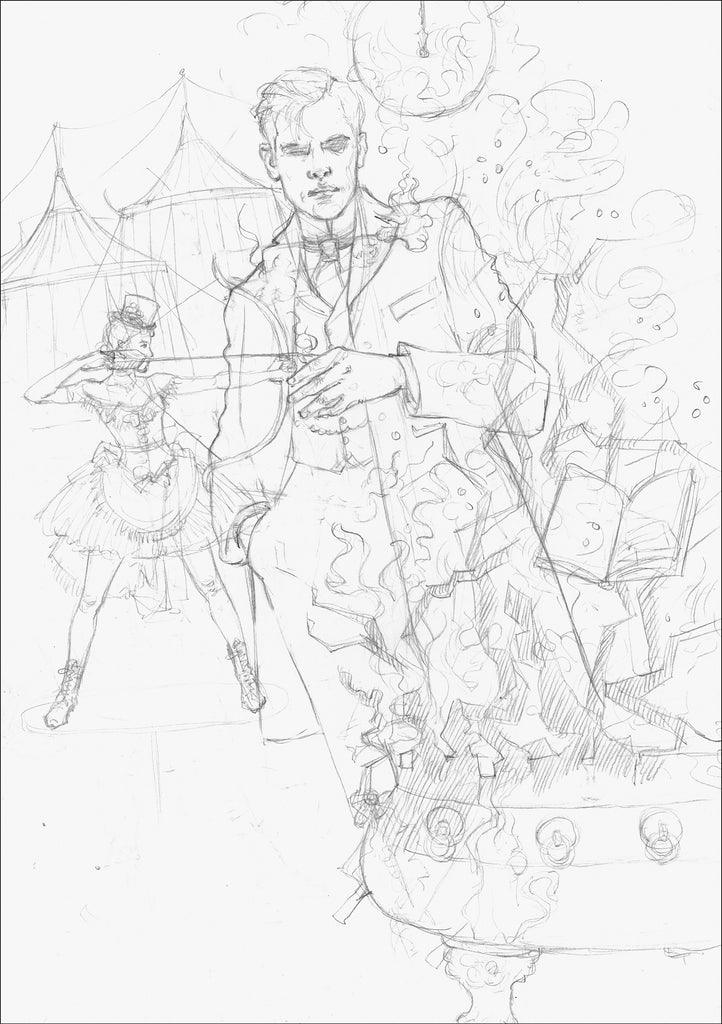 Sparks - Pencil Sketch by Anne Yvonne Gilbert for The Night Circus