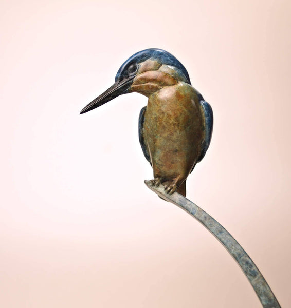 Detail of the front of the Kingfisher on a Reed - No. 2 of the Edition