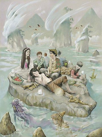 The children often spent long summer days on this lagoon