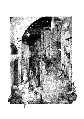 Inkheart - Capricorn’s village  - Pen & Ink